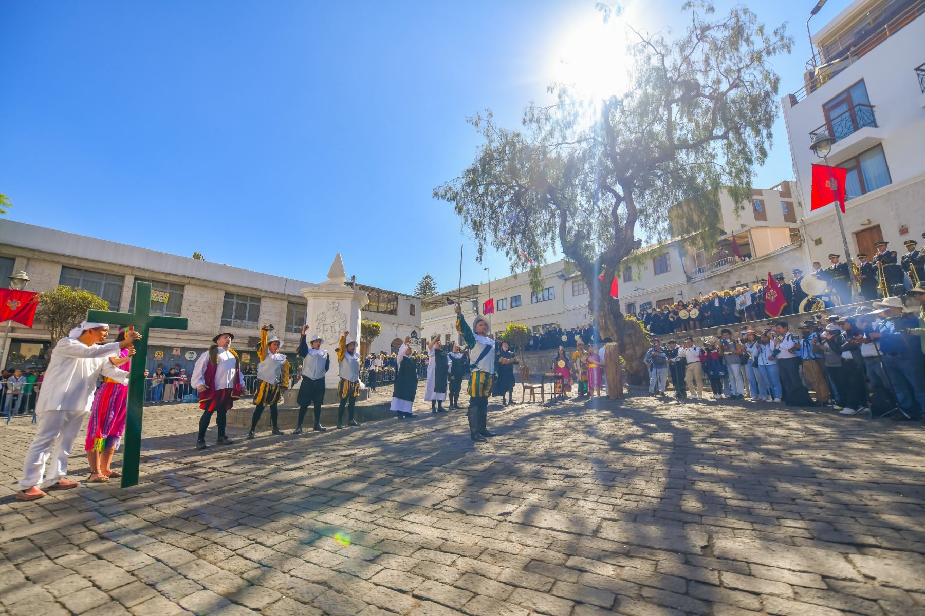 Escenifican fundación de la ciudad blanca en el tradicional barrio de San Lázaro. Foto:ANDINA/Difusión