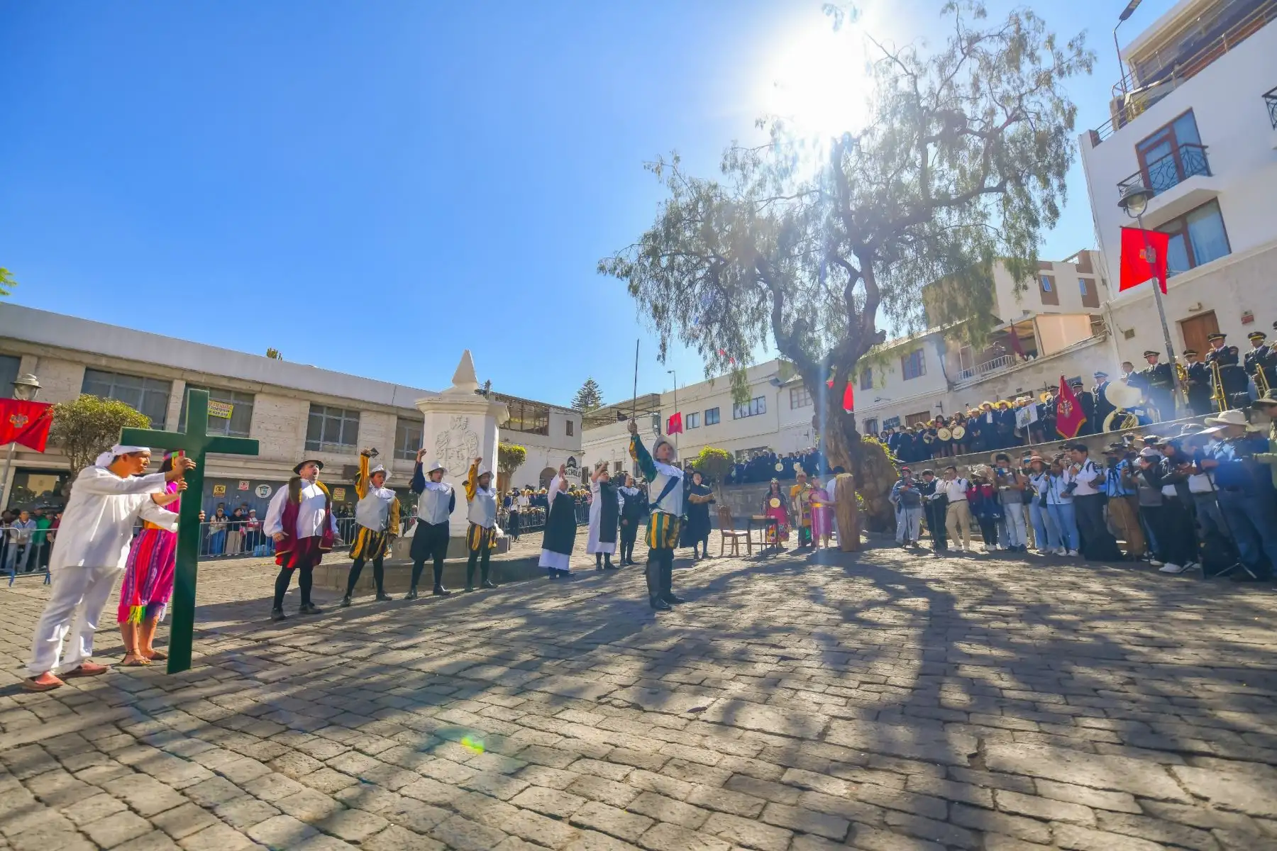Escenifican fundación de la ciudad blanca en el tradicional barrio de San Lázaro. Foto:ANDINA/Difusión