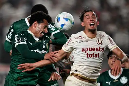 Palmeiras derrota cómodamente a Universitario en Lima. Foto: AFP