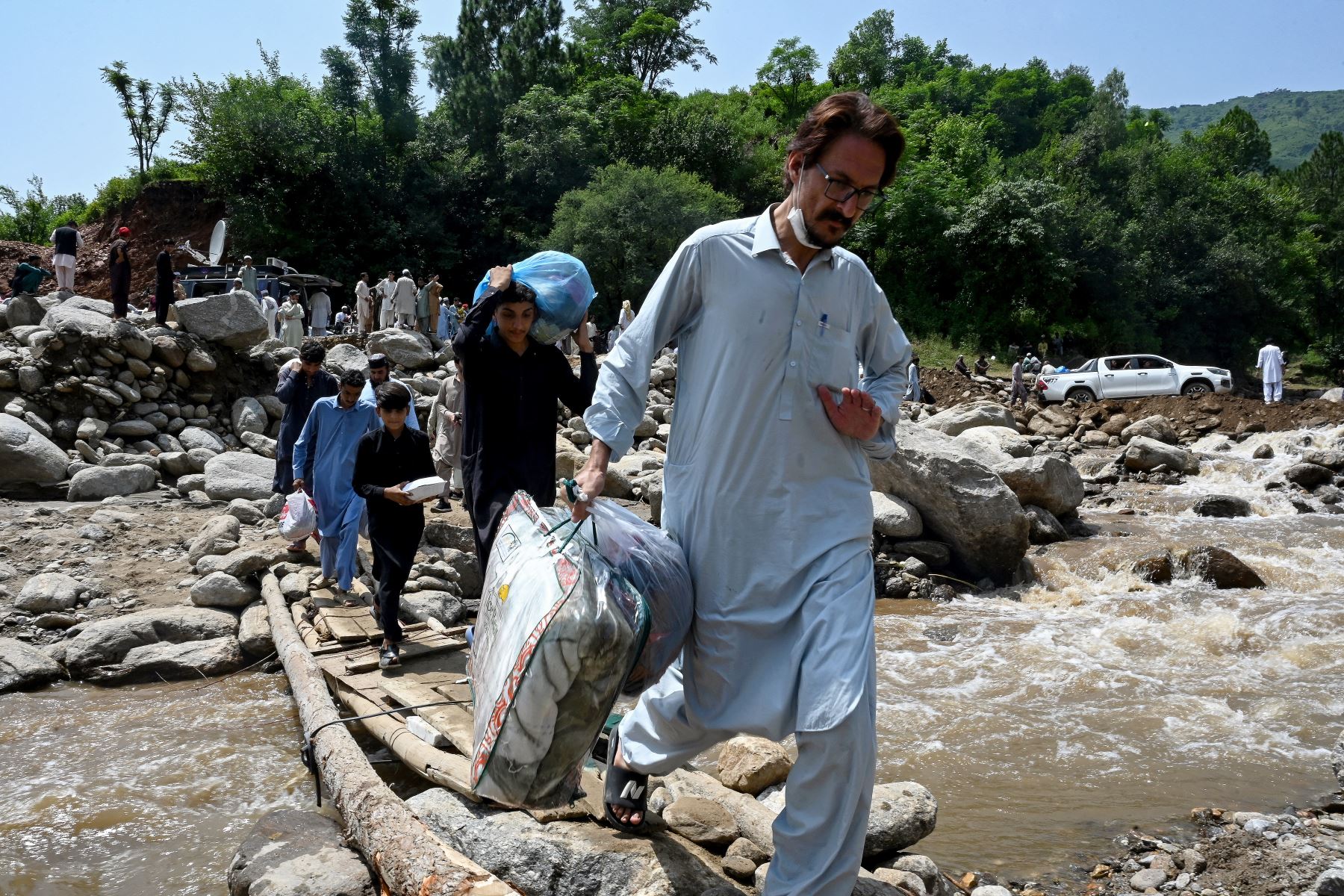 En los últimos dos días, las tormentas más mortíferas de esta temporada golpearon distintos distritos de la provincia montañosa de Khyber-Pakhtunkhwa, fronteriza con Afganistán.
Foto: AFP