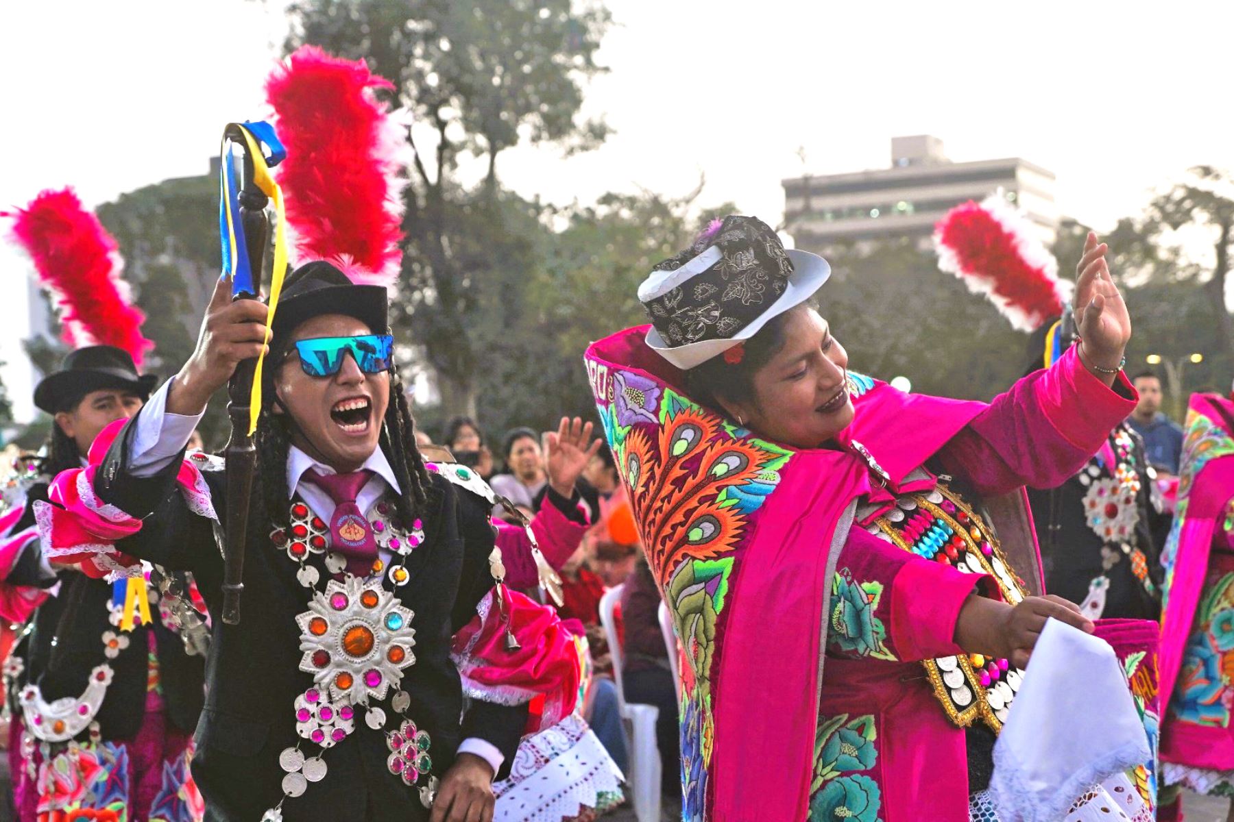 Comparsa de anuncio de fiesta de Virgen de Cocharcas recorrió el Circuito del Agua. Foto: ANDINA/Difusión
