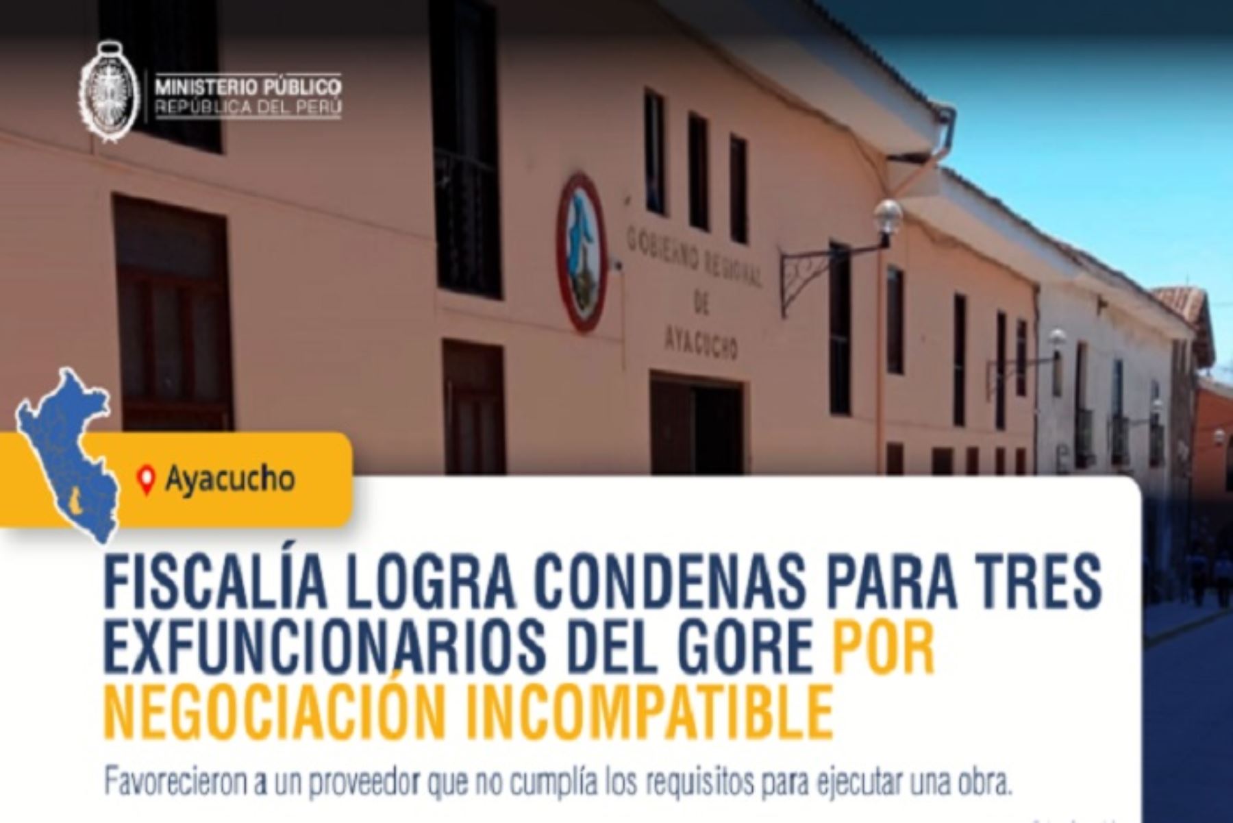 Se dispuso inhabilitar a los tres exfuncionarios por cinco años para ejercer función pública y el pago de 180 días multa, así como el abono solidario de 20,000 soles por reparación civil en favor del Estado.