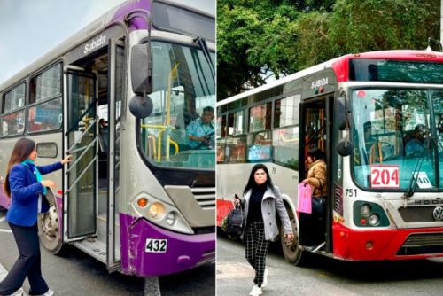 Usuarios ya pueden movilizarse desde San Juan de Lurigancho hasta San Miguel (y viceversa) pagando tan solo S/ 3.50 con la nueva tarifa integrada de los corredores Rojo y Morado. Fotos: ANDINA/Difusión