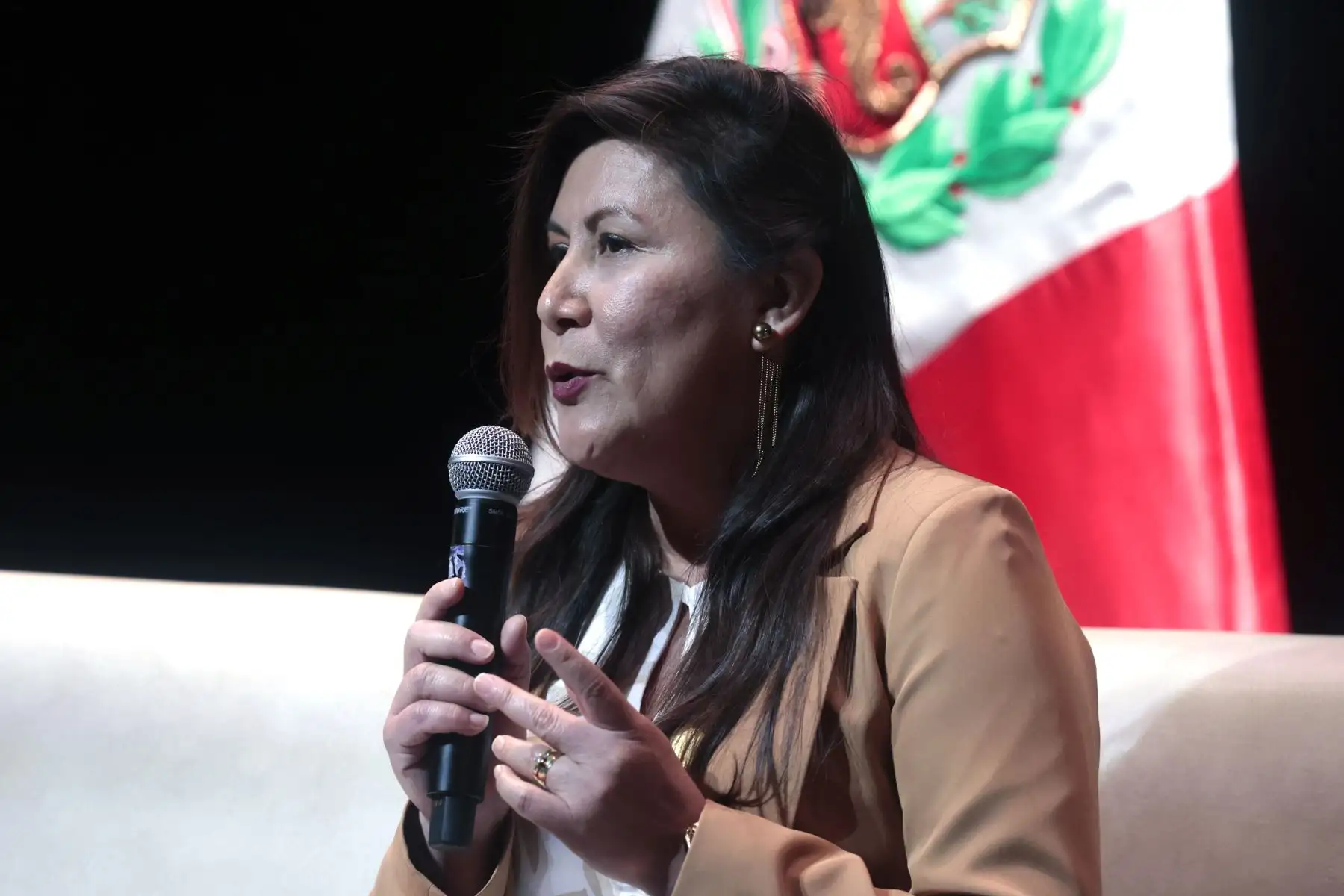 La ponente Estefita Fernández expone durante el conversatorio "El día a día del Diario El Peruano", en el marco del segundo día de las conferencias "El Peruano: 200 años de Comunicación Oficial y Seguridad Jurídica", que se realiza en el Centro de Convenciones NOS PUCP de San Isidro. Foto: ANDINA/Vidal Tarqui