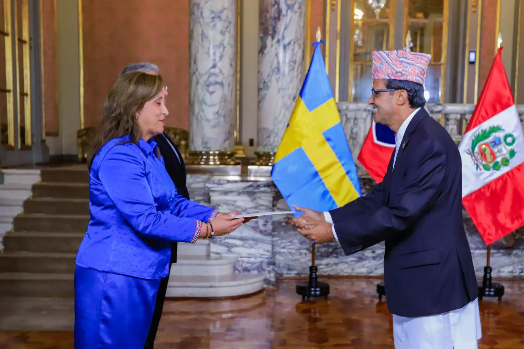 Ceremonia de Presentación de Cartas Credenciales Embajadores Residentes y Embajadores Concurrentes Bélgica, Guatemala, República Eslovaca, Kuwait, Suecia y Nepal. Foto: ANDINA/Prensa Presidencia