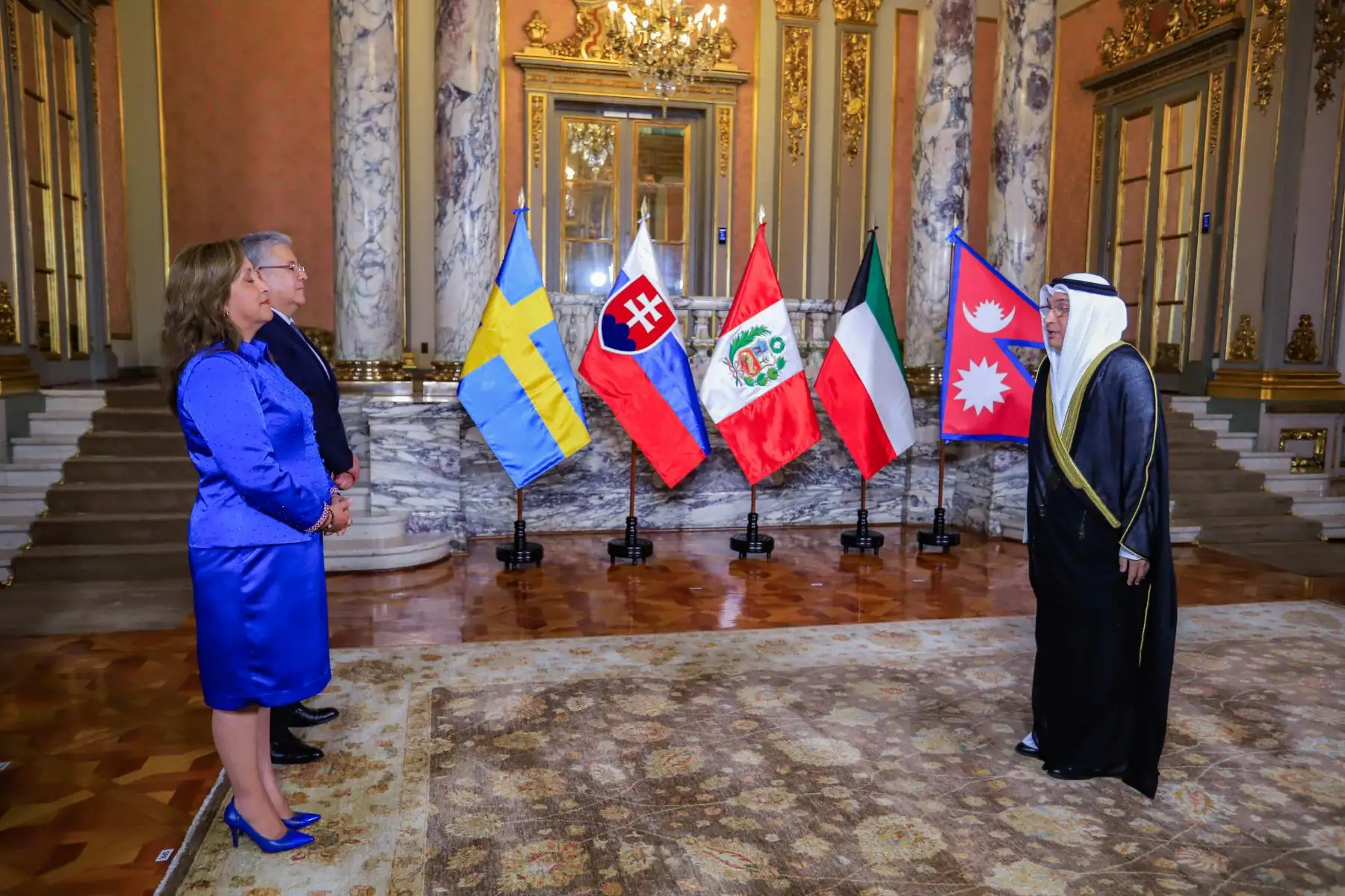 Ceremonia de Presentación de Cartas Credenciales Embajadores Residentes y Embajadores Concurrentes Bélgica, Guatemala, República Eslovaca, Kuwait, Suecia y Nepal. Foto: ANDINA/Prensa Presidencia
