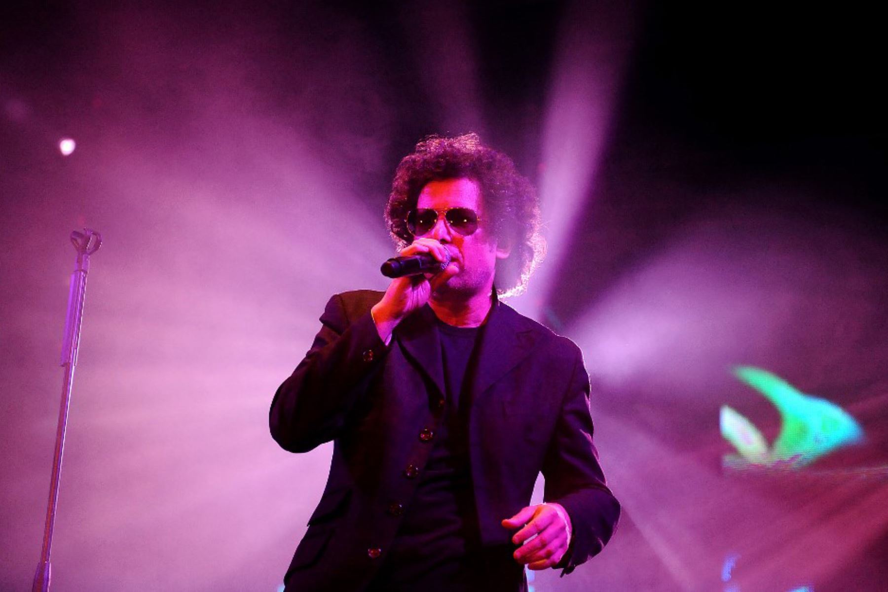 El cantante argentino Andrés Calamaro, se presenta durante su gira "Lengua Popular" en Medellín, Antioquia, Colombia, el 16 de octubre de 2008. Foto: AFP