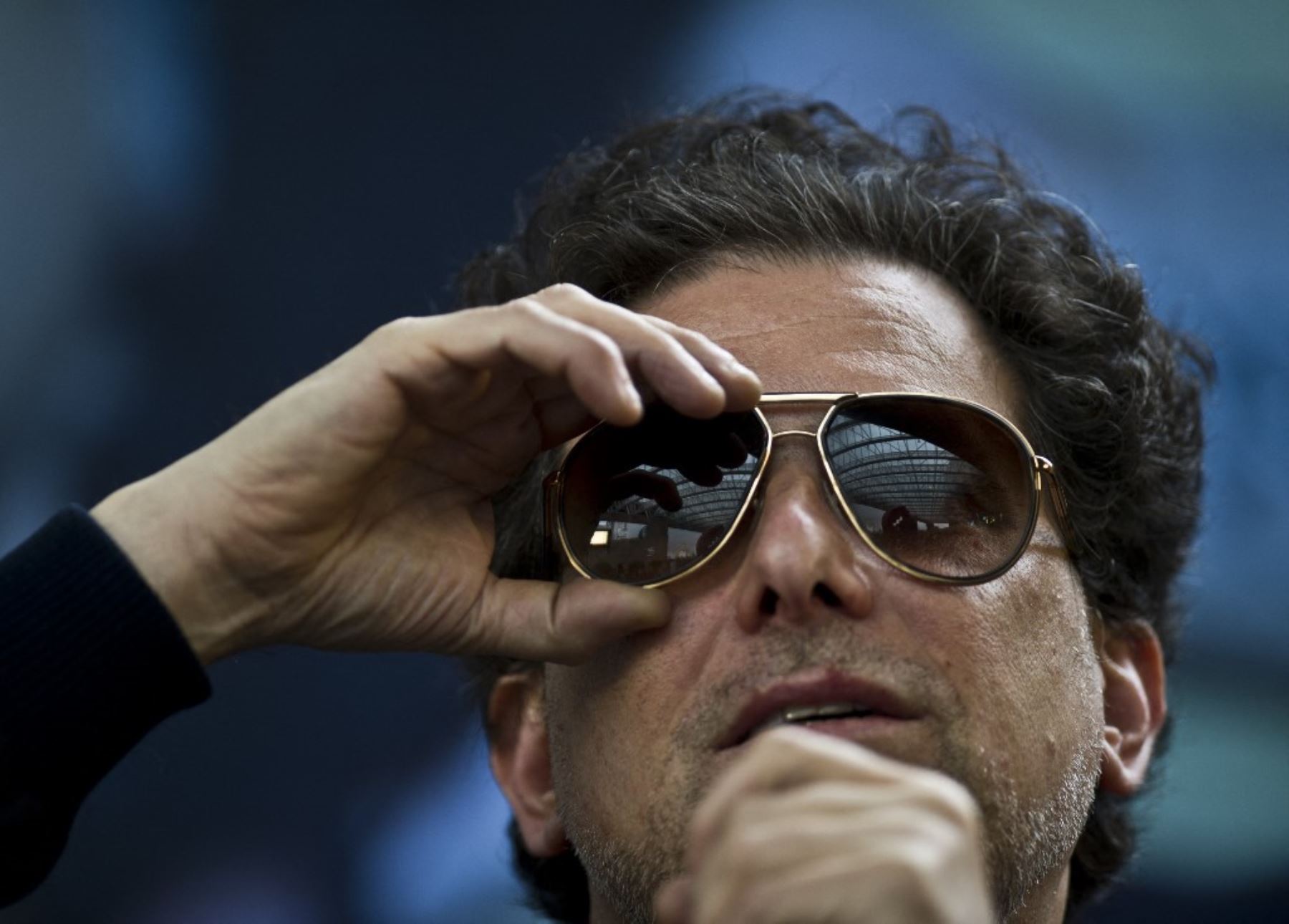 El cantante pop argentino Andrés Calamaro 
durante una conferencia de prensa en la Ciudad de México el 21 de junio de 2013. Foto: AFP