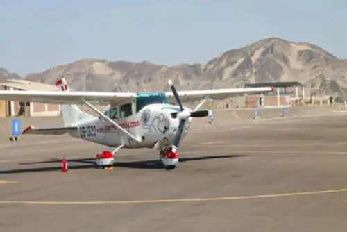 Debido a vientos fuertes con arena en Ica se han suspendido temporalmente los vuelos en el aeródromo de Nasca. Foto: ANDINA/Difusión