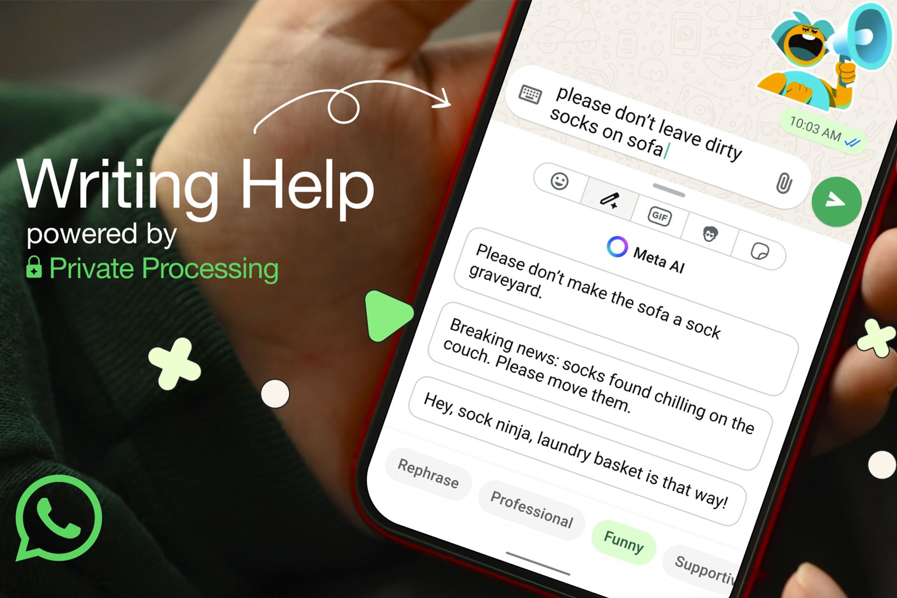 La plataforma de mensajería instantánea WhatsApp ha lanzado la nueva herramienta "Writing Help" (Ayuda para redactar en español), la cual integra inteligencia artificial y permitirá enviar el mensaje adecuado.