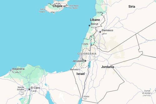 Mapa de ubicación: Líbano e Israel en Oriente Medio. Imagen: Google Maps.