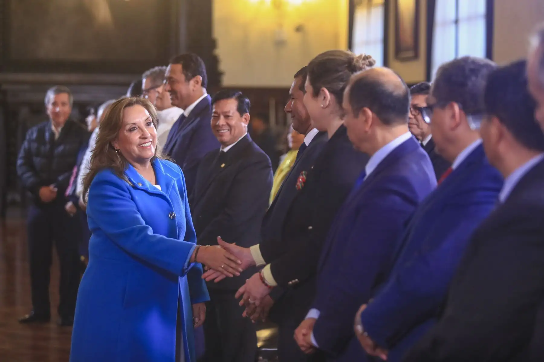 Presidenta Dina Boluarte preside la ceremonia de firma de convenio para mejorar el afianzamiento hídrico en el Valle del río ShullcasFoto: ANDINA/Prensa Presidencia