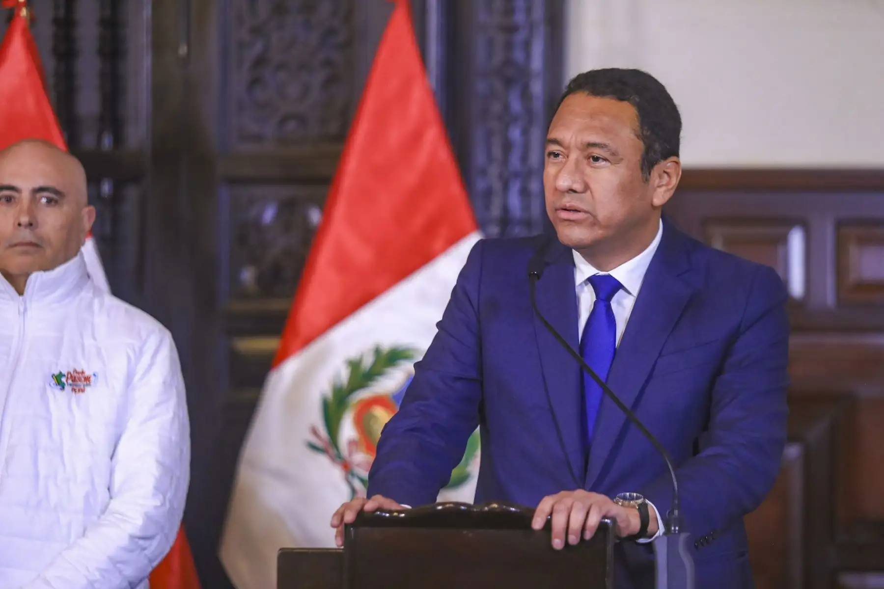 Presidenta Dina Boluarte preside la ceremonia de firma de convenio para mejorar el afianzamiento hídrico en el Valle del río ShullcasFoto: ANDINA/Prensa Presidencia