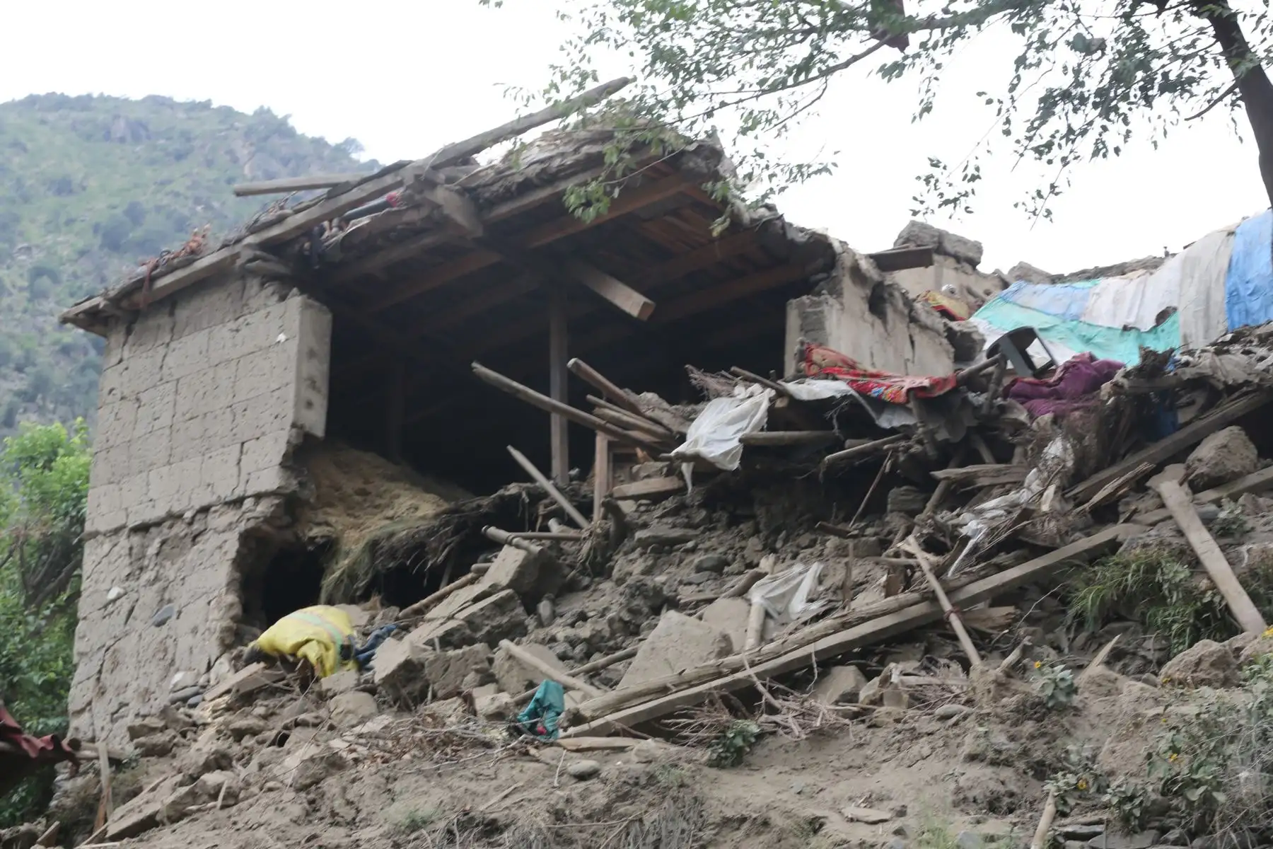 Casas dañadas tras un terremoto en Kunar, Afganistán. Al menos 800 personas murieron y unas 2.000 resultaron heridas tras un terremoto superficial de magnitud 6,0 ​​y varias réplicas que sacudieron Nangarhar y Kunar, en el este de Afganistán. Foto: AFP