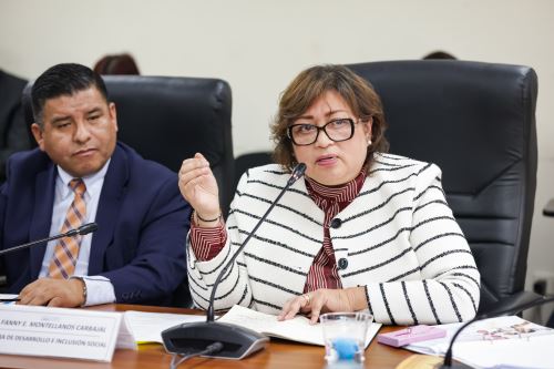 La ministra Fanny Montellanos se presentó ante la Comisión de Inclusión Social del Congreso. Foto: MIDIS/Difusión.