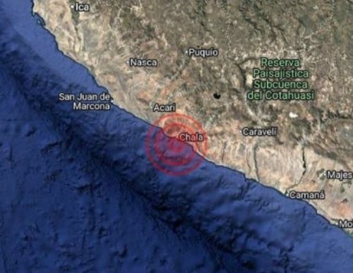El epicentro del sismo se localizó cerca de la localidad de Chala, en la costa de la región Arequipa.