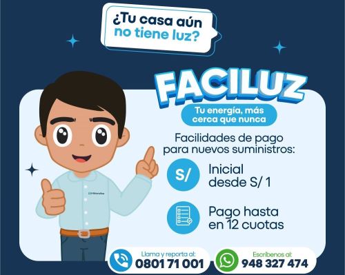 Empresa Hidrandina puso en marcha en Cajamarca el programa "Faciluz" que beneficiará a 600 familias con inclusión energética.