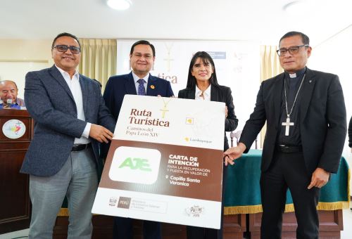 Mincetur destaca el aporte del sector privado en la restauración de la emblemática capilla La Verónica de Lambayeque. El Grupo AJE prevé invertir más de S/ 7 millones en esta obra. ANDINA/Difusión