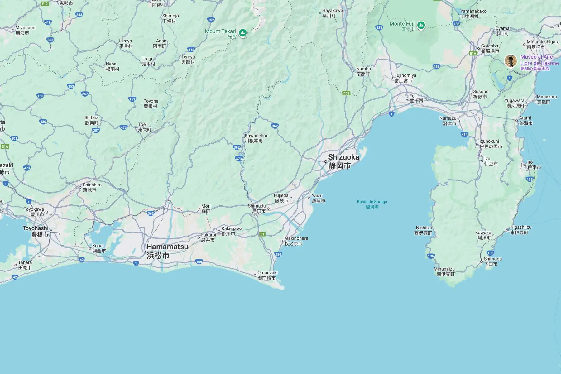 Mapa de Japón, prefectura de Shizouka Foto: INTERNET