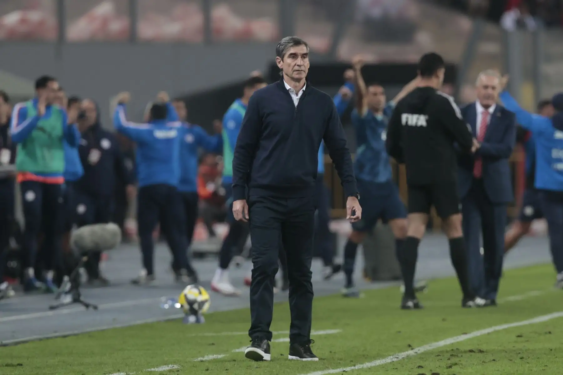 Óscar Manuel Ibáñez director técnico de la selección peruana en partido de clasificación sudamericana para la Copa Mundial de la FIFA 2026 entre Perú y Paraguay en el estadio Nacional de Lima el 9 de septiembre de 2025. Foto: ANDINA/Vidal Tarqui