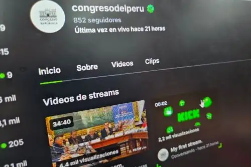 Para seguir al Congreso peruano en KICK  (@congresodelperu) debes ingresar a su canal oficial y tener una cuenta registrada.
