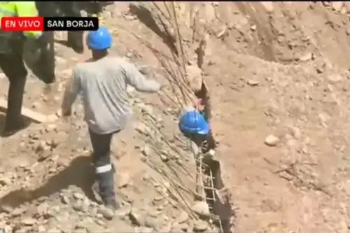 Tres obreros murieron tras derrumbe de muro en construcción en el distrito de San Borja. Foto: Captura TV