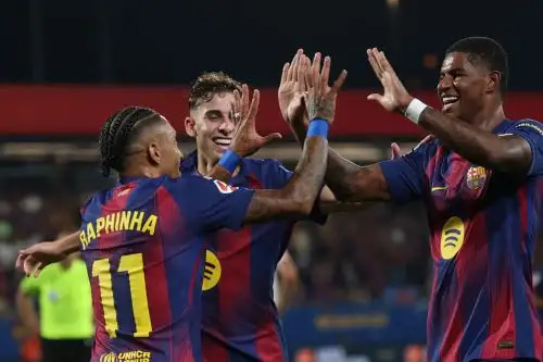 Barcelona gana 6 a 0 al Valencia CF ​​ durante el partido de fútbol de la liga española
