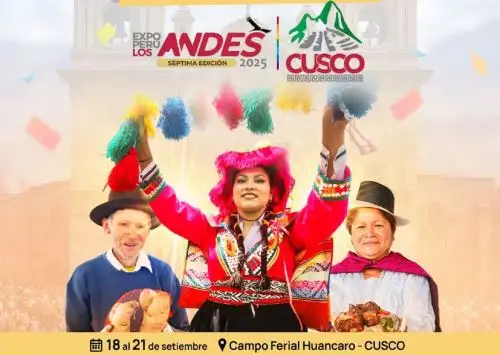 Todo se encuentra listo en Cusco para el inicio de la feria Expo Perú Los Andes 2025. La jornada empieza hoy  jueves 18 de septiembre con un colorido pasacalle que recorrerá diversas calles de la Ciudad Imperial.