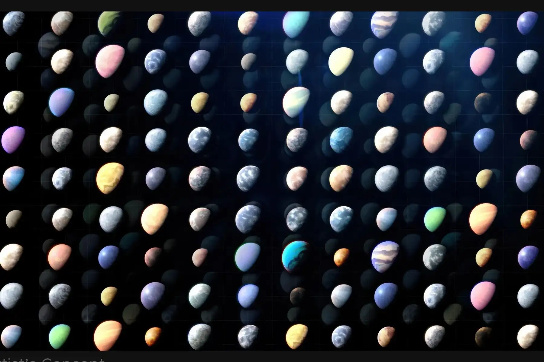 Los científicos han descubierto miles de exoplanetas (planetas fuera de nuestro sistema solar) en toda la galaxia. La mayoría solo se pueden estudiar indirectamente, pero los científicos saben que varían enormemente, como se muestra en esta representación artística, desde pequeños mundos rocosos y gigantes gaseosos hasta planetas ricos en agua y planetas tan calientes como estrellas. Foto: Centro de vuelo espacial Goddard de la NASA