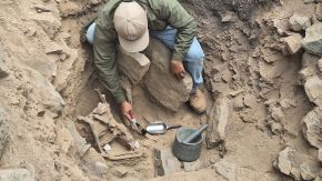 Arqueólogos peruanos y norteamericanos hallaron el entierro del Señor de Jesús María en Laredo, un alto personaje del antiguo Perú que vivió hace 4,500 años en la Zona Arqueológica Monumental Castillo de Jesús María. Foto: Luis Puell