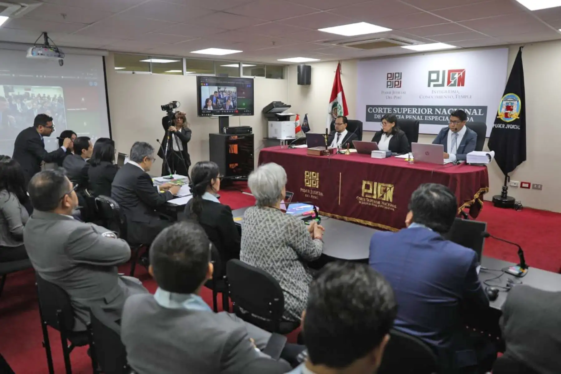 Tercer Juzgado Penal Colegiado de la Corte Superior Nacional realiza juicio oral contra exalcaldesa de Lima Susana Villarán de la Puente y otros acusados por asociación ilícita y otros delitos, en audiencia que se realiza en edificio Carlos Zavala del Poder Judicial.  Foto: Poder Judicial