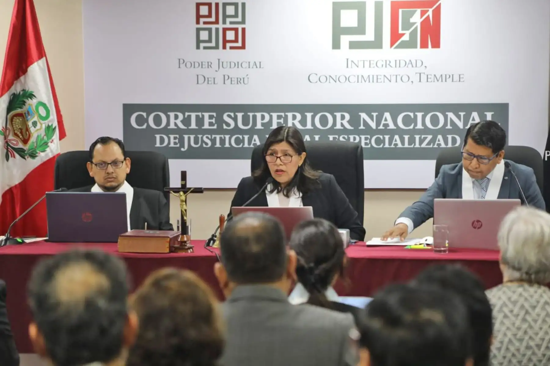 Tercer Juzgado Penal Colegiado de la Corte Superior Nacional realiza juicio oral contra exalcaldesa de Lima Susana Villarán de la Puente y otros acusados por asociación ilícita y otros delitos, en audiencia que se realiza en edificio Carlos Zavala del Poder Judicial.  Foto: Poder Judicial