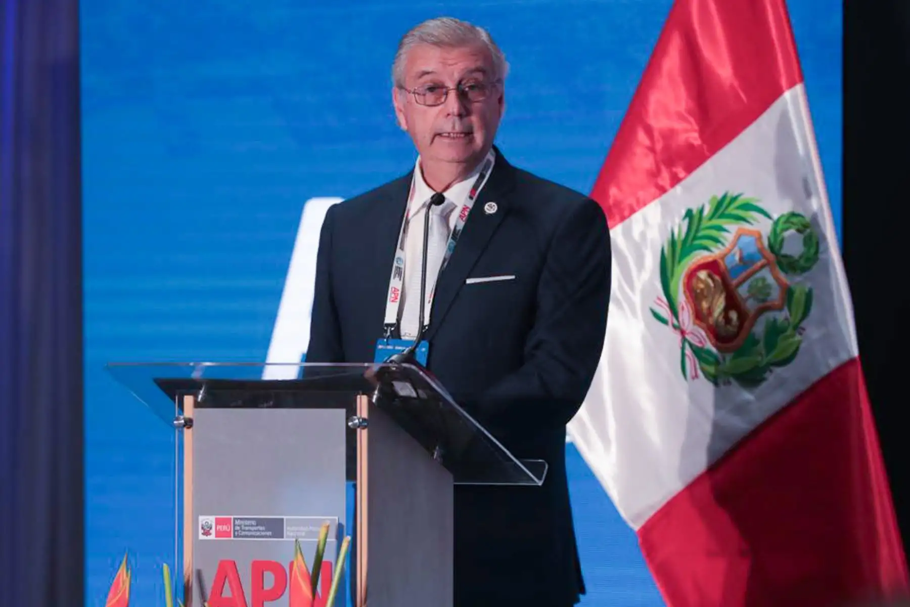Juan Ramón Arrisueño, Presidente del Directorio, Autoridad Portuaria
Nacional (APN), Perú, durante la VI Conferencia Hemisférica sobre gestión portuaria sostenible. Foto: ANDINA/ Verónica Calderón Zuñiga
