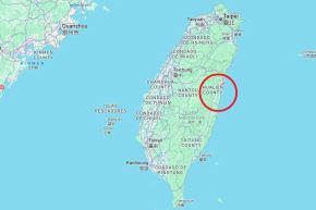 Mapa de ubicación del condado de Hualien, en el este de Taiwán. Imagen: Google Maps.