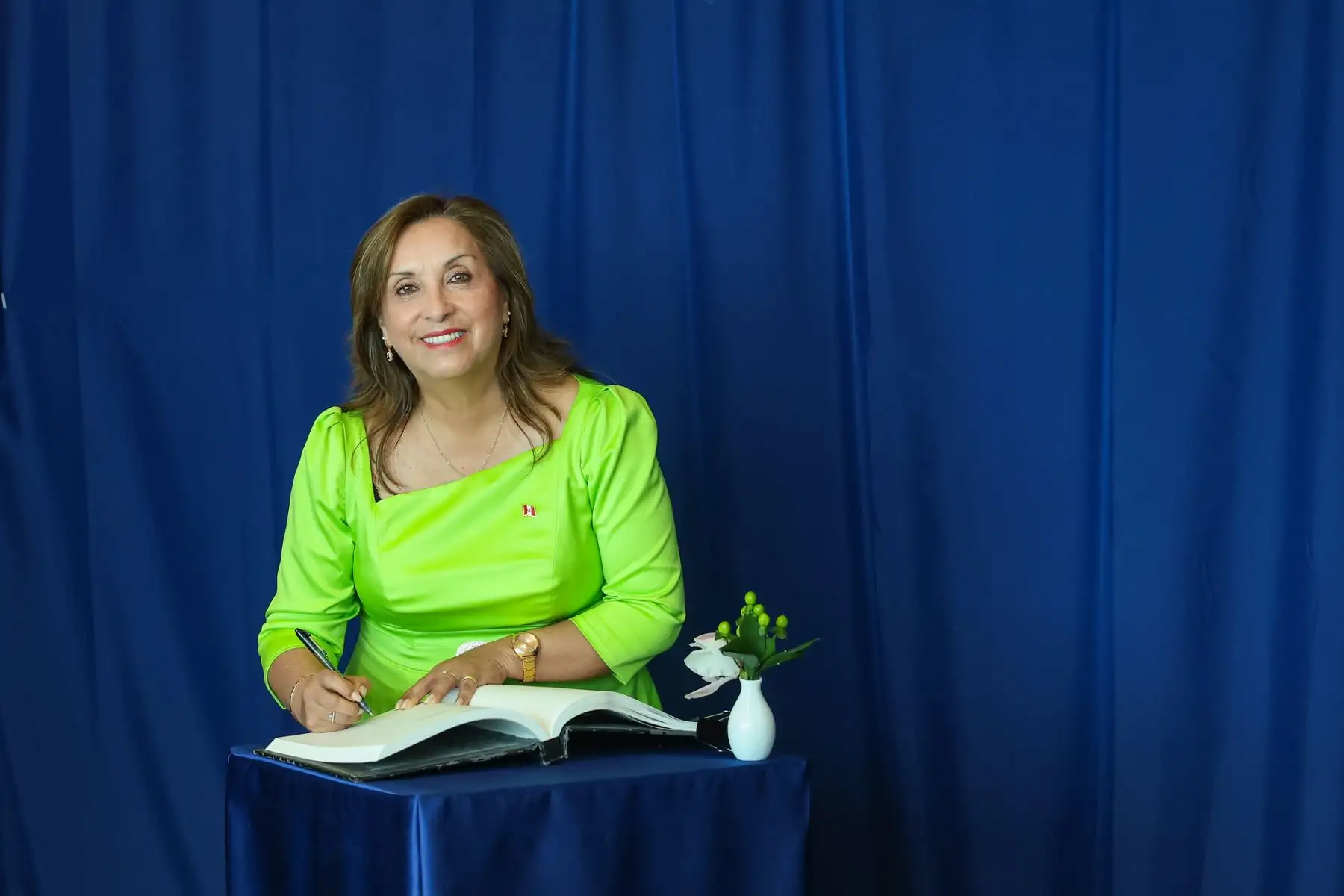 Presidenta Dina Ercilia Boluarte Zegarra firmó libro de visitas de las Naciones Unidas. Foto: ANDINA/ Prensa Presidencia