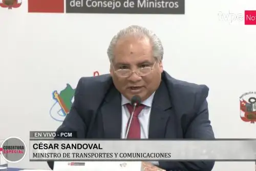 Ministro de Transporte y Comunicaciones, César Sandoval. Captura TV