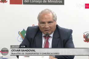 Ministro de Transporte y Comunicaciones, César Sandoval. Captura TV