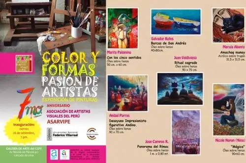 Asarvipe celebra su 7º aniversario con la muestra “Color y formas, pasión de artistas". Foto: ANDINA/Difusión.