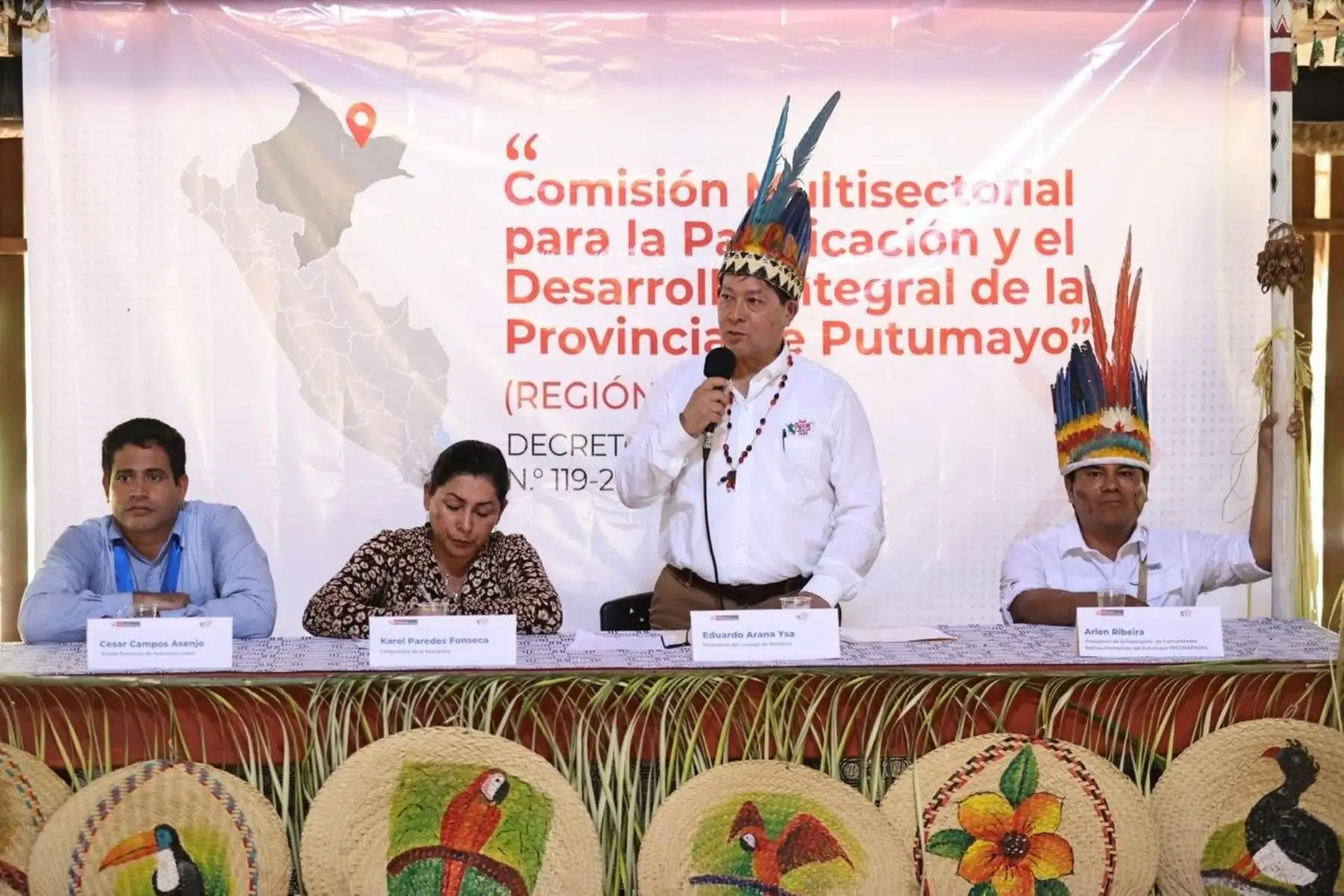 Presidente del Consejo de Ministros, Eduardo Arana, encabezó la instalación de la Comisión Multisectorial para la Pacificación y el Desarrollo Integral de la provincia de Putumayo, región Loreto. ANDINA/Difusión