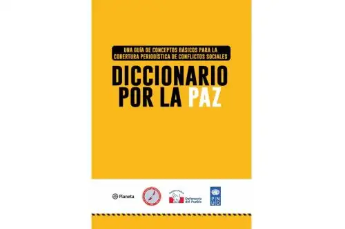 Carátula del Diccionario por la Paz presentado por la ANP, el PNUD y la Defensoría del Pueblo. Imagen: Difusión.