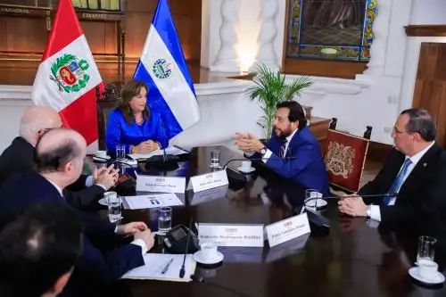 La presidenta Dina Boluarte, se reúne con el vicepresidente de la República de El Salvador, Félix Ulloa Garay