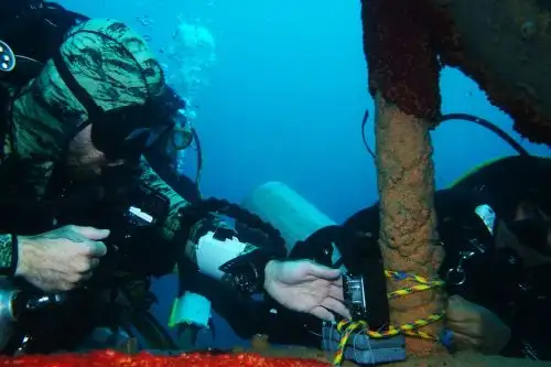Instalación de una cámara time-lapse por buzos científicos durante el estudio. ANDINA/Difusión