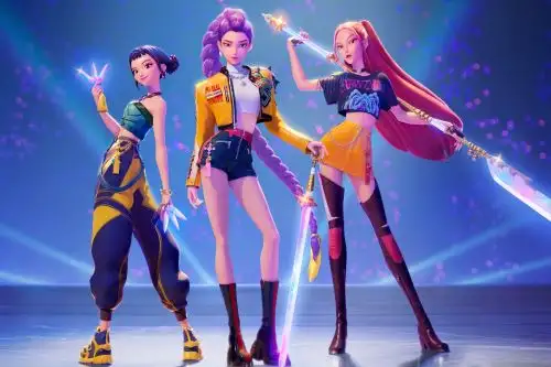 The fictional pop superstar trio HUNTR/X spent another golden week in the Top 10 in all countries ranked. Photo: Netflix