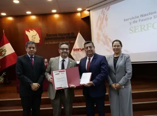La Autoridad Nacional del Servicio Civil (Servir) reconoce los esfuerzos del Serfor por avanzar en el tránsito al régimen de la Ley del Servicio Civil (Ley 30057). ANDINA/Difusión