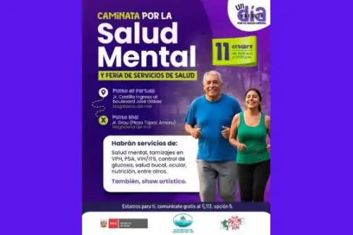 Minsa invita a la caminata 3K “Un día a la vez, por tu salud mental” en Magdalena del Mar. Foto: Difusión