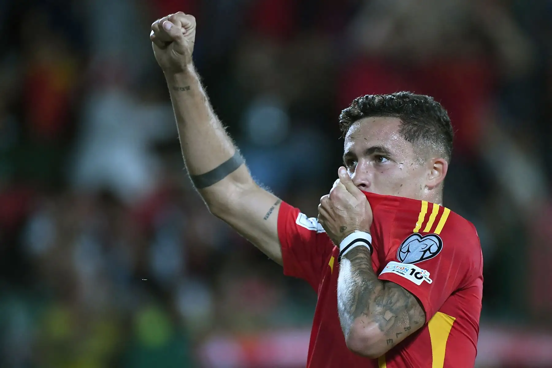 El delantero español Yeremy Jesús Pino celebra su primer gol durante el partido de clasificación para el Mundial de 2026, correspondiente al grupo E de la zona Europa, entre España y Georgia, en el estadio Manuel Martínez Valero de Elche.
Foto: AFP