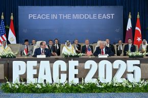 EE. UU., Egipto, Catar y Turquía firmaron hoy un acuerdo que estipula el fin de dos años de guerra en la Franja de Gaza en calidad de principales mediadores. Foto: AFP