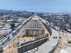 MML terminó de colocar 53 pilares e instala las vigas para agilizar el tránsito en Lurigancho-Chosica. Foto: Difusión