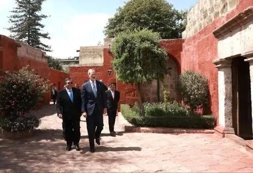 Rey de España Felipe VI visita el histórico convento de Santa Catalina de la ciudad de Arequipa. ANDINA/Difusión