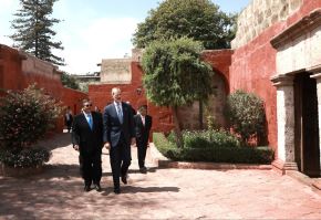 Rey de España Felipe VI visita el histórico convento de Santa Catalina de la ciudad de Arequipa. ANDINA/Difusión